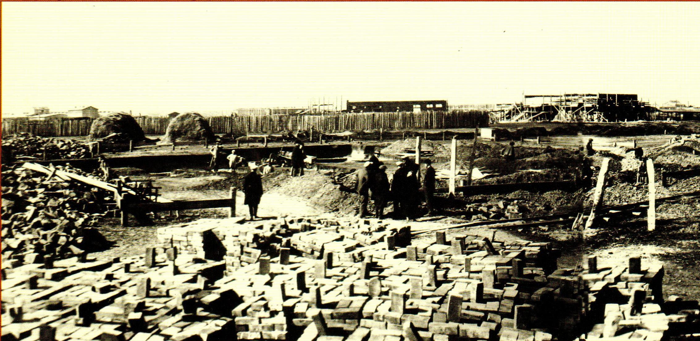 Закладка первых цехов Кемеровского АТЗ. 1934 год.